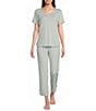Sleep Sense Sage Dot Print Coordinating Knit Sleep Crop Pants - Image 3