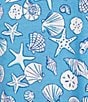 Sleep Sense Seashell Print Short Sleeve Scoop Neck Coordinating Sleep Top, Color:Blue Seashell - Image 4