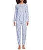 Sleep Sense Sheep Print Knit Drawstring Tie Coordinating Sleep Joggers - Image 3