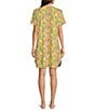 Color:Lemon Print - Image 2 - Short Sleeve Crew Neck Knit Lemon Print Nightgown