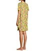 Color:Lemon Print - Image 4 - Short Sleeve Crew Neck Knit Lemon Print Nightgown