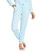 Sleep Sense Snowflake Print Knit Drawstring Tie Coordinating Holiday Sleep Joggers, Color:Snowflakes - Image 1