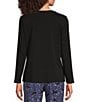 Sleep Sense Solid Ribbed Knit Round Neck Long Sleeve Coordinating Sleep Top - Image 2