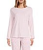 Sleep Sense Solid Ribbed Knit Round Neck Long Sleeve Coordinating Sleep Top - Image 5