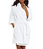 Color:White - Image 1 - Spa Essentials by Sleep Sense Short Waffle Wrap Robe
