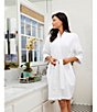 Color:White - Image 5 - Spa Essentials by Sleep Sense Short Waffle Wrap Robe