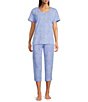Sleep Sense Spring Mums Print Short Sleeve Scoop Neck Coordinating Sleep Top - Image 3