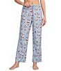 Sleep Sense Sweater Mr Bingle Print Woven Twill Drawstring Tie Coordinating Sleep Pants - Image 1