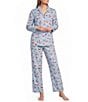 Sleep Sense Sweater Mr Bingle Print Woven Twill Drawstring Tie Coordinating Sleep Pants - Image 3