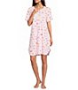 Sleep Sense Tossed Fall Print Short Sleeve Crew Neck Knit Nightshirt - Image 1