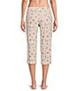 Sleep Sense Tossed Spring Knit Print Drawstring Tie Coordinating Sleep Capri Pants - Image 2