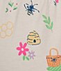 Sleep Sense Tossed Spring Knit Print Drawstring Tie Coordinating Sleep Capri Pants - Image 4
