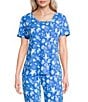Sleep Sense Turtle Print Short Sleeve Scoop Neck Coordinating Sleep Top - Image 1