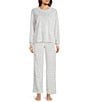 Sleep Sense Velour Animal Print Coordinating Drawstring Tie Sleep Pants, Color:Gray Animal - Image 3