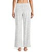 Sleep Sense Velour Animal Print Coordinating Drawstring Tie Sleep Pants - Image 2