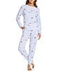 Sleep Sense Winter Birds Print Knit Drawstring Tie Coordinating Holiday Sleep Joggers, Color:Winter Birds - Image 3