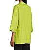 Investments Slim Factor by Investments 3/4 Sleeve Open Front Jacquard Jacket, Color:Bright Chartreuse - Image 4