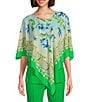 Color:Belle Floral Scarf - Image 1 - Slim Factor by Investments Belle Floral Scarf Mia Poncho Top