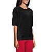 Slim Factor by Investments Blyss Crew Neck Short Sleeve Eyelash Sweater - Image 3