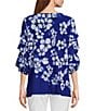 Color:Cascading Stencil - Image 2 - Slim Factor by Investments Cascading Stencil Print Three Tiered Sleeve Top
