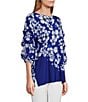 Color:Cascading Stencil - Image 3 - Slim Factor by Investments Cascading Stencil Print Three Tiered Sleeve Top