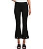 Color:Black - Image 1 - Slim Factor by Investments Classic Waist Square Grommet Kick Flare Cropped Pants