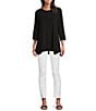 Investments Slim Factor by Investments Coordinating Ponte Knit Ankle Skinny Pants, Color:White - Image 5