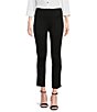 Color:Black - Image 1 - Slim Factor by Investments Ponte Knit No-Waist Ankle Pants