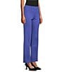 Investments Slim Factor by Investments Ponte Knit No Waist Slim Straight Pants, Color:Baja Blue - Image 3