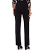 Color:Black - Image 2 - Slim Factor by Investments Ponte Knit No Waist Slim Straight Pants