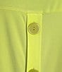 Investments Slim Factor by Investments Crew Neckline High-Low Hem Back Button Top, Color:Bright Chartreuse - Image 6
