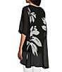 Color:Ikat Floral - Image 4 - Slim Factor by Investments Ikat Floral Print Boat Neck 3/4 Sleeve Lined Tunic