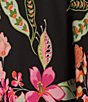 Color:La Belle Scarf - Image 6 - Slim Factor by Investments La Belle Scarf Mia Floral Scoop Neck 3/4 Sleeve Poncho