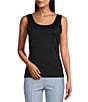 Color:Black - Image 1 - Slim Factor by Investments Lexi Scoop Neck Sleeveless Tank Top