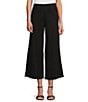 Investments Slim Factor by Investments Lightweight Ponte Knit No Waist Wide Leg Crop Pants, Color:Black - Image 1