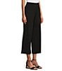 Investments Slim Factor by Investments Lightweight Ponte Knit No Waist Wide Leg Crop Pants, Color:Black - Image 3