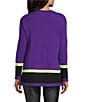 Slim Factor by Investments Madison Crew Neck Long Sleeve Double Stripe Sweater - Image 2