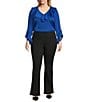 Slim Factor by Investments Plus Corinne V-Neck 3/4 Ruffle Sleeve Blouse - Image 5