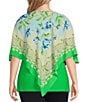 Color:Belle Floral Scarf - Image 2 - Slim Factor by Investments Plus Size Belle Floral Scarf Mia Poncho Top