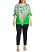 Color:Belle Floral Scarf - Image 4 - Slim Factor by Investments Plus Size Belle Floral Scarf Mia Poncho Top
