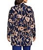 Investments Slim Factor by Investments Plus Size Bellwether Blue Long Sleeve Open-Front Cardigan, Color:Bellwether Blue/Falling Foliage - Image 2