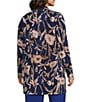 Investments Slim Factor by Investments Plus Size Bellwether Blue Long Sleeve Open-Front Cardigan, Color:Bellwether Blue/Falling Foliage - Image 4
