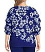 Color:Cascading Stencil - Image 2 - Slim Factor by Investments Plus Size Cascading Stencil Print Three Tiered Sleeve Top