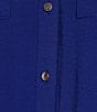 Color:Royal Blue - Image 5 - Slim Factor by Investments Plus Size Collared Y-Neck 3/4 Sleeve Button Front Blouse