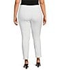 Investments Slim Factor by Investments Plus Size Ponte Knit No-Waist Ankle Pants, Color:White - Image 2