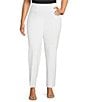 Slim Factor by Investments Plus Size Stretch Ponte Knit No Waist Slim Straight Pants - Image 5