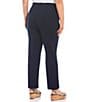 Investments Slim Factor by Investments Plus Size Ponte Knit No Waist Slim Straight Pants, Color:Navy - Image 2