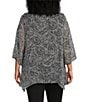 Color:Swirly Dots - Image 2 - Slim Factor by Investments Plus Size Dotted Print 3/4 Sleeve Faux Cardigan Blouse