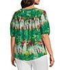 Investments Slim Factor By Investments Plus Size Julia Simply Green Multi Tie Dye Print V-Neck Short Sleeve Top, Color:Simply Green Multi Tie-Dye - Image 4