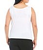Color:White - Image 2 - Slim Factor by Investments Plus Size Lexi Scoop Neck Sleeveless Soft Stretch Tank Top